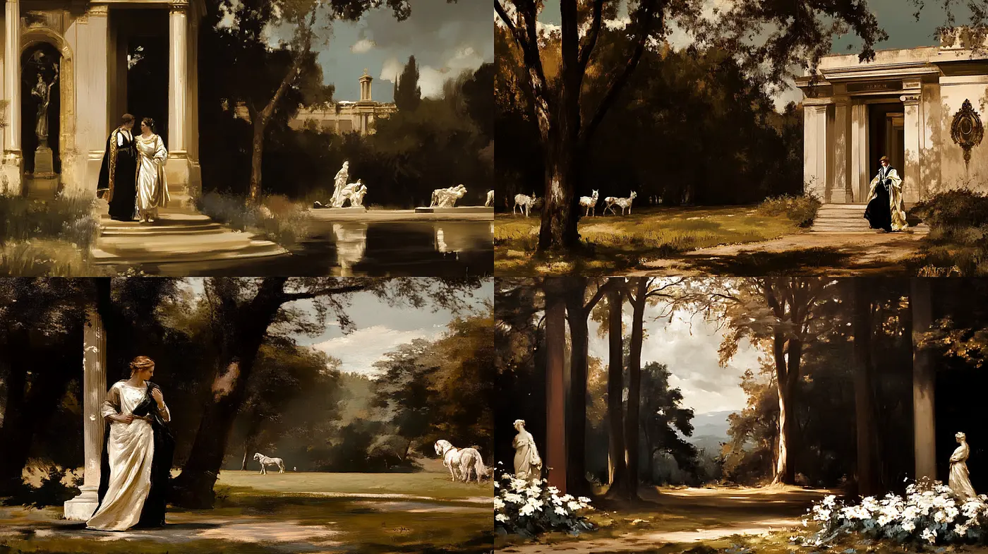 Romantic Realism with Dramatic Compositions and Nature Themes - Midjourney sref style