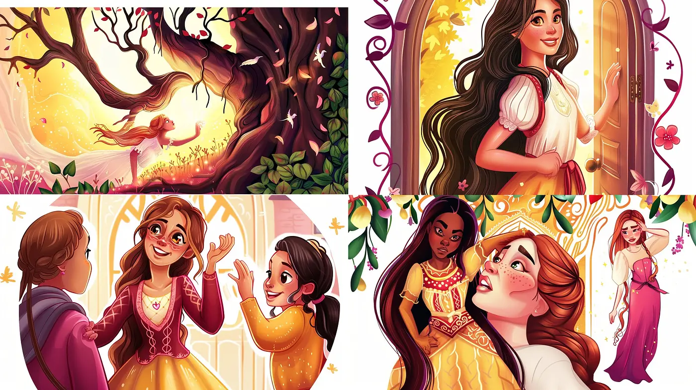 Enchanting Storybook Transcendence: A Nostalgic Journey in Rich Warm Hues - Midjourney sref style