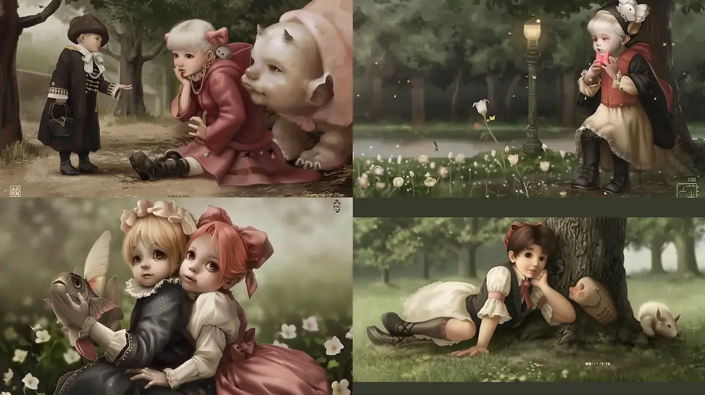 Whimsical, Dreamlike Imagery with a Touch of Victorian Charm - Midjourney sref style