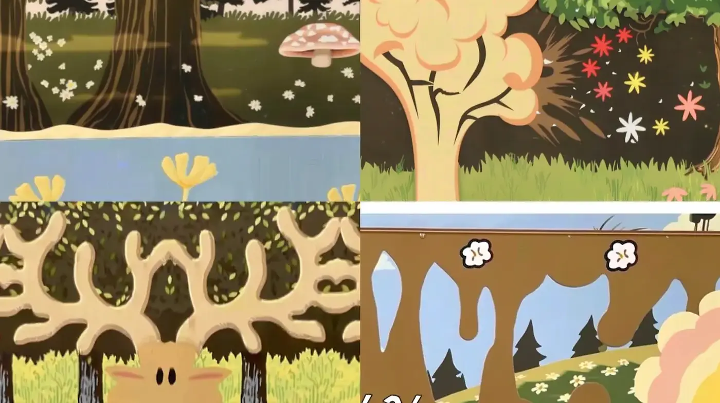 Whimsical Nature Scenes with a Childlike Charm - Midjourney sref style
