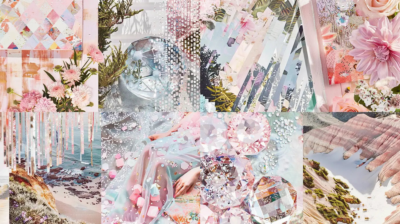 Ethereal Dreamscape in Pastel Collage - Midjourney sref style