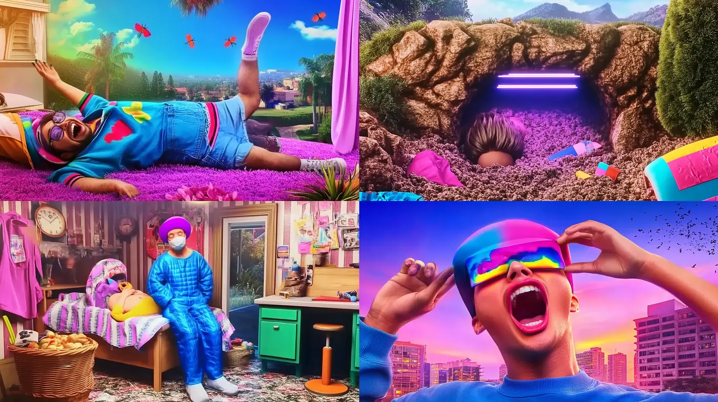 Neon-Lit Hyperrealism with a Surreal Twist - Midjourney sref style