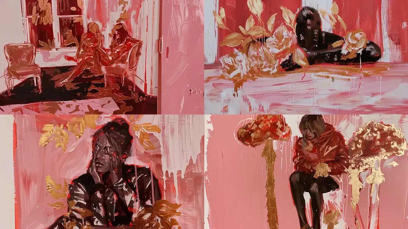 Richly Textured Contemporary Art with a Nostalgic Vibe - Midjourney sref style