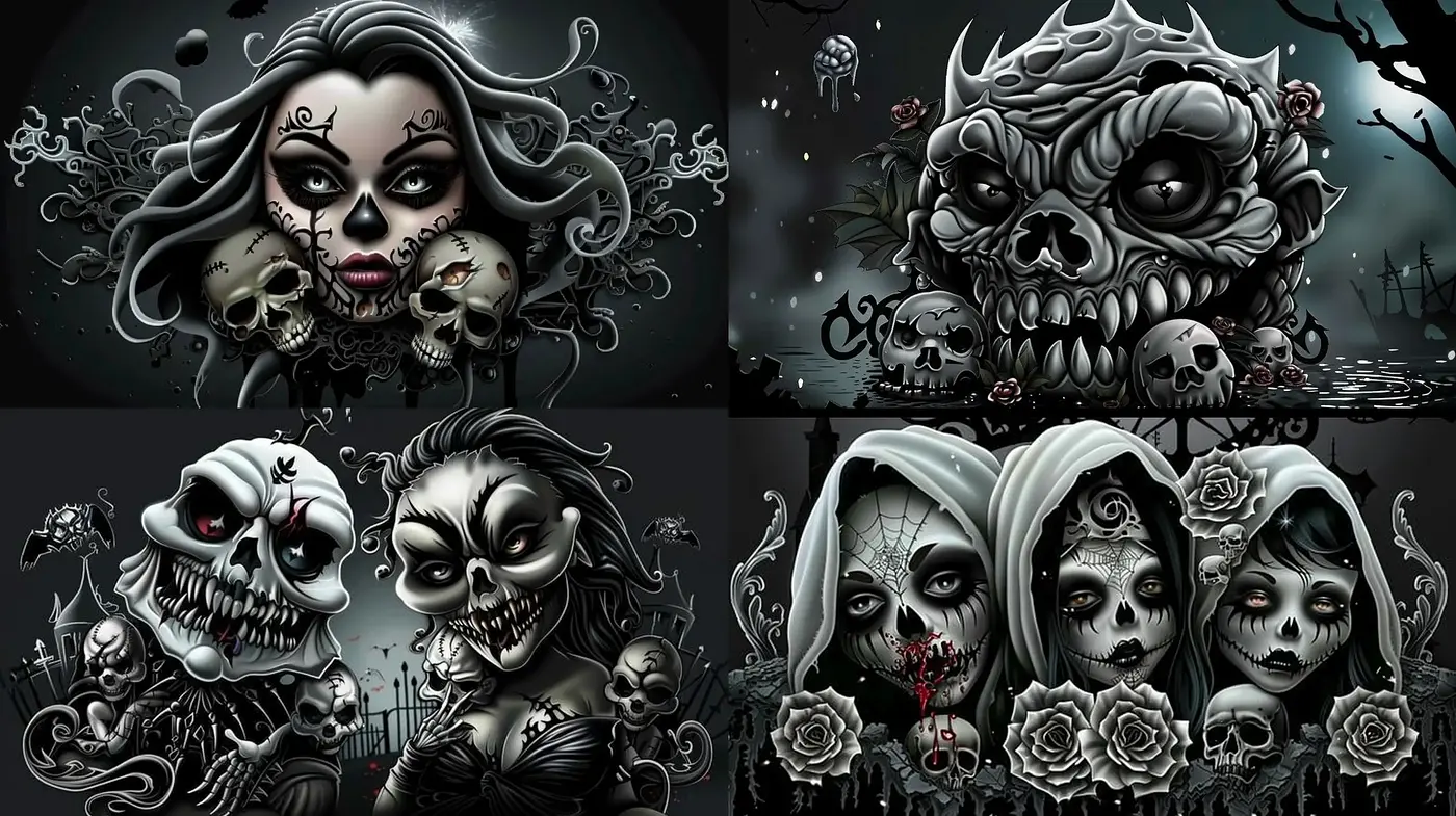 Gothic Elegance with a Dark Fantasy Twist - Midjourney sref style