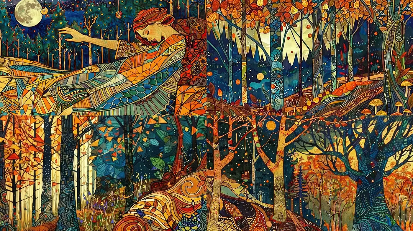 Luminous Enchantment: A Tapestry of Stylized Naturalism and Mythical Serenity - Midjourney sref style