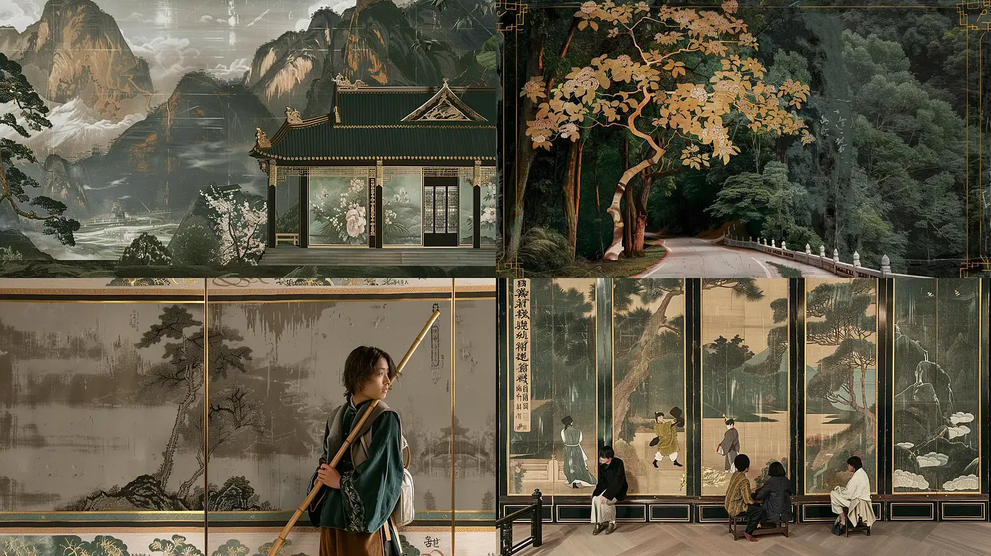 Tranquil Visions of Traditional East Asian Landscape and Life - Midjourney sref style