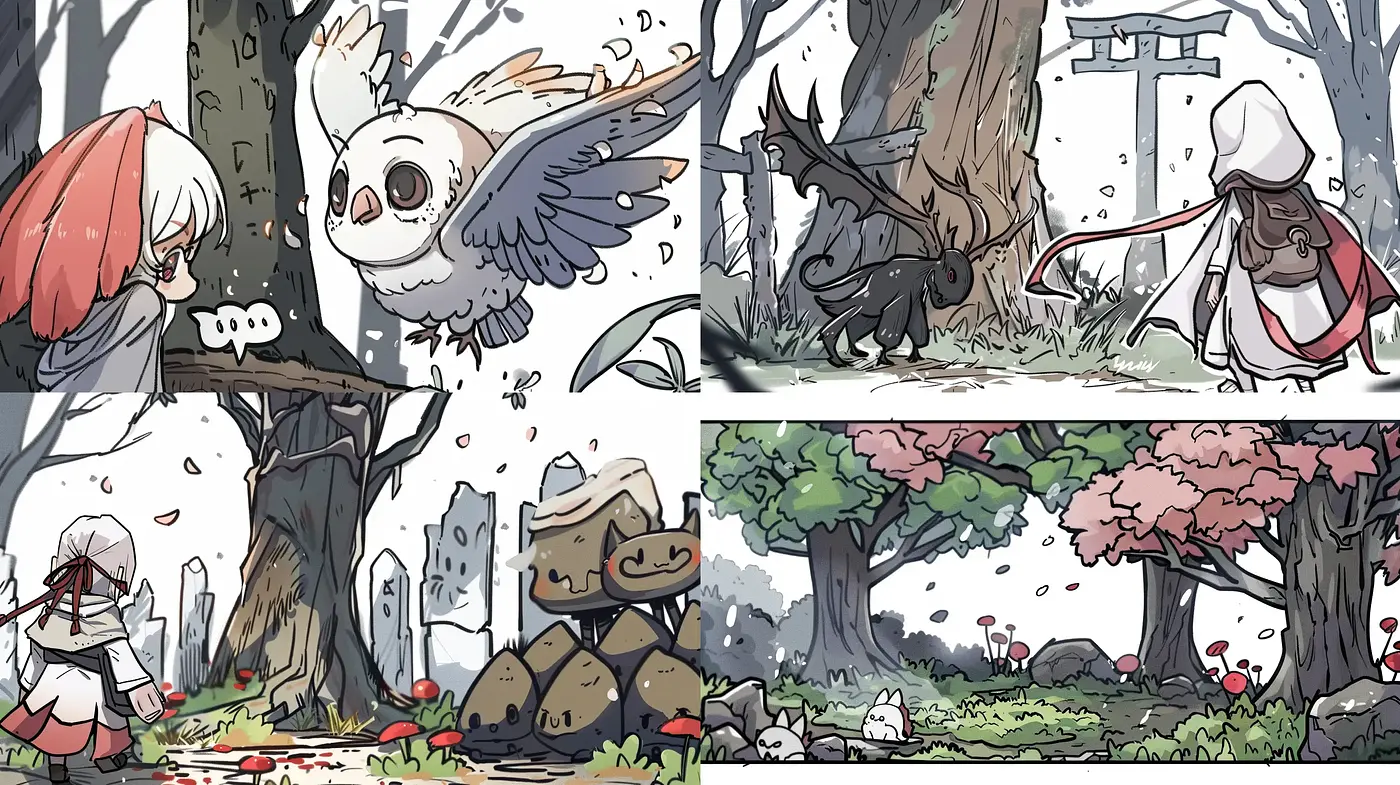 Enchanted Whimsy: A Stylized Journey Through Fantastical Anime-Inspired Scenes - Midjourney sref style