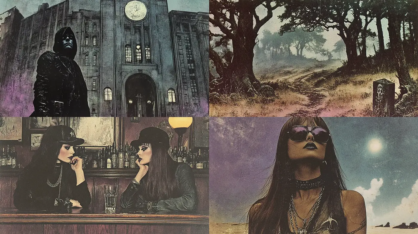 Gothic Nostalgia: A Cinematic Journey through Melancholic Scenes - Midjourney sref style