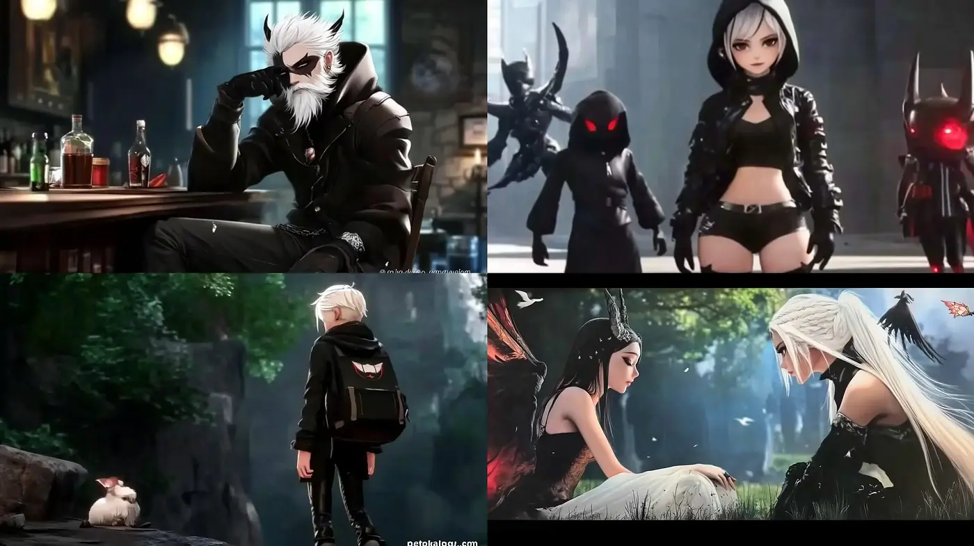 Digital Gothique: A Modern Fusion of Anime and Dark Fantasy Aesthetics - Midjourney sref style