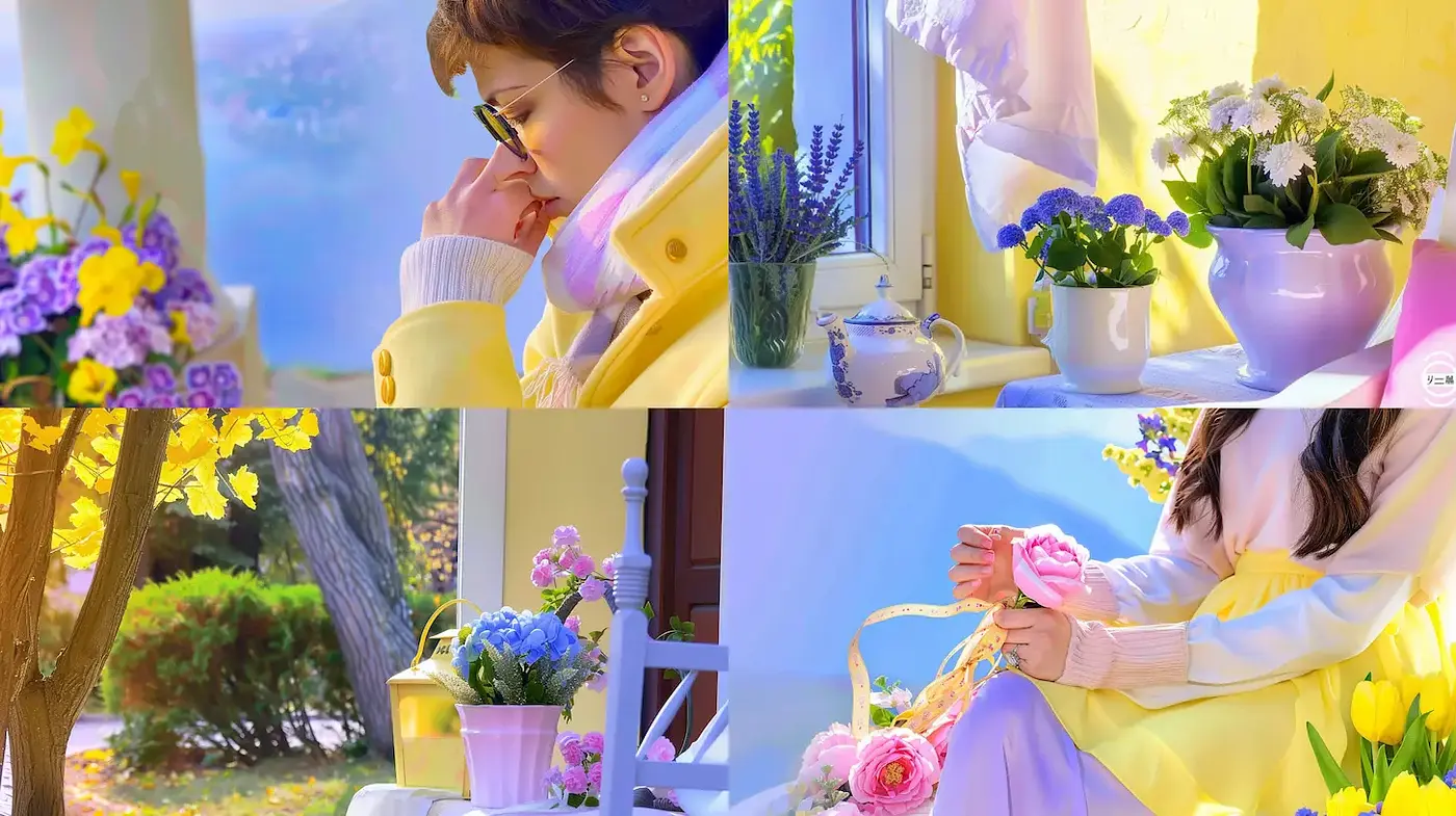 Charming and Vibrant Springtime Aesthetic with Romantic Touch - Midjourney sref style