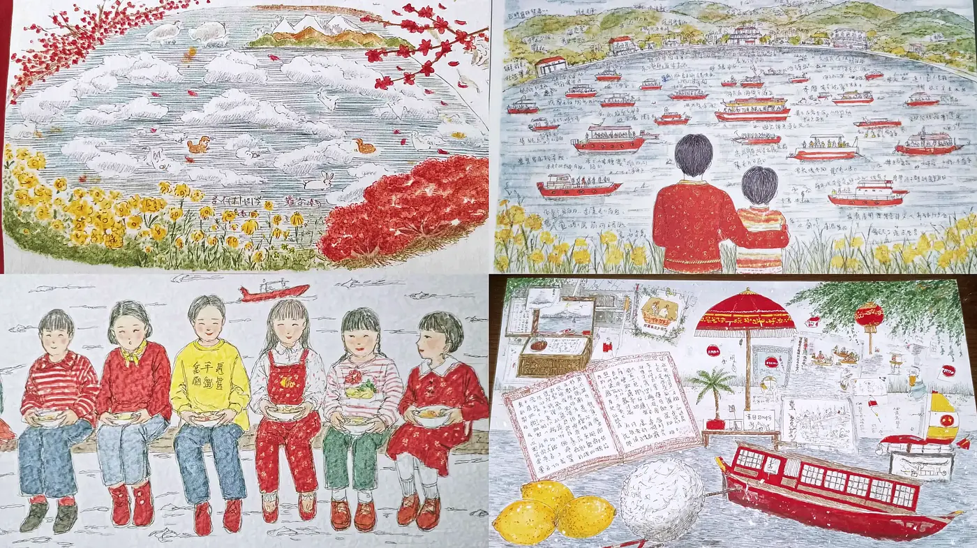 Captivating blend of whimsical narrative illustrations reflecting cultural nostalgia - Midjourney sref style
