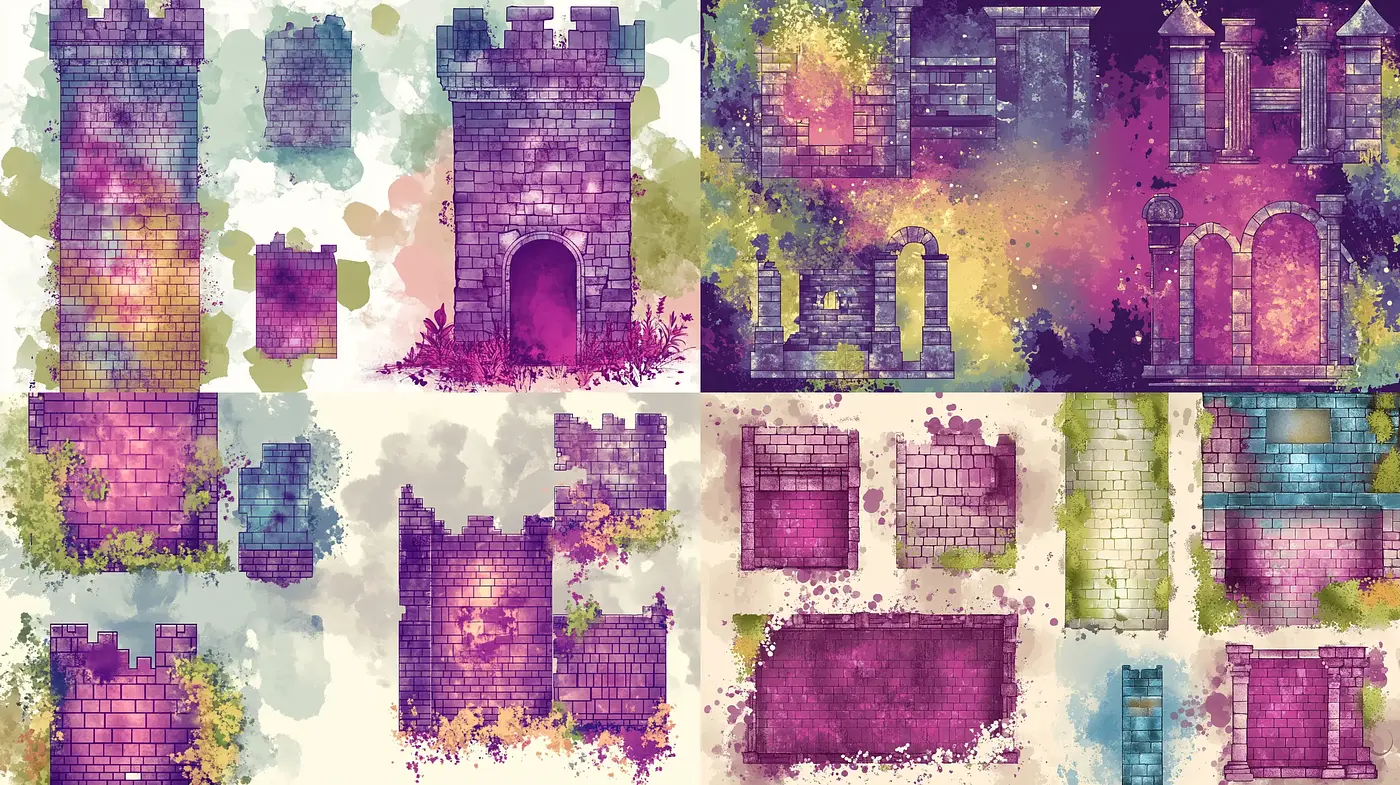 Whimsical Watercolor Dreamscapes in Pastel Hues - Midjourney sref style