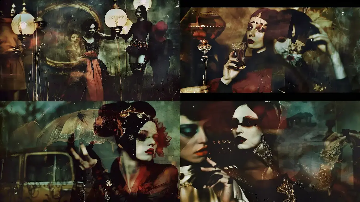 Intriguing and Ethereal Visuals with a Touch of Elegance - Midjourney sref style