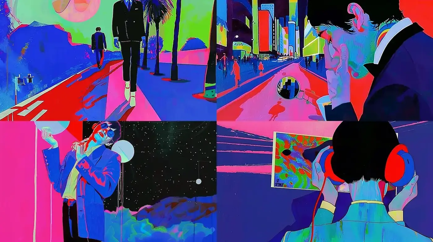 Vivid Pop Art with Retro Futurism Influences - Midjourney sref style