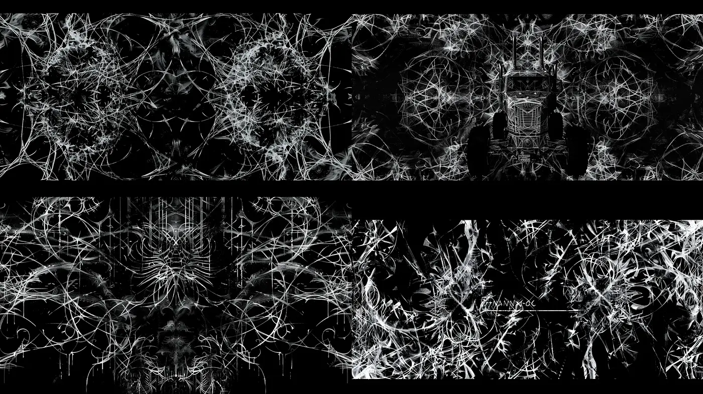 Intricate Monochromatic Labyrinthine Dreamscape - Midjourney sref style