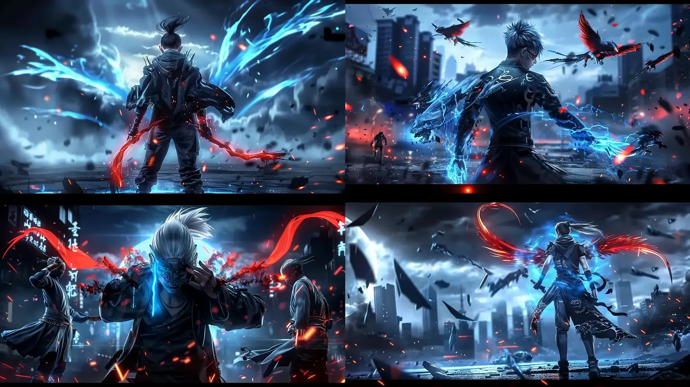 Cyberpunk Resonance: Vivid Neon Contrasts amid Futuristic Nightscapes - Midjourney sref style