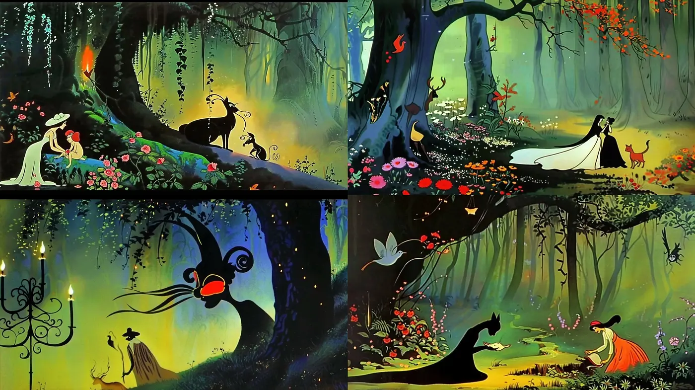 Enchanted Storybook Forest: A Whimsical and Colorful Illustrative Art Style - Midjourney sref style