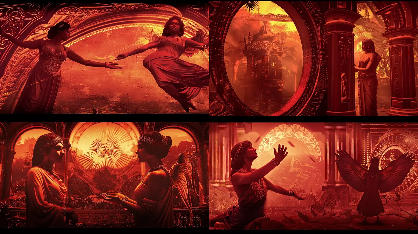 Ethereal Crimson Dreamscape: A Homage to Surreal Visions - Midjourney sref style