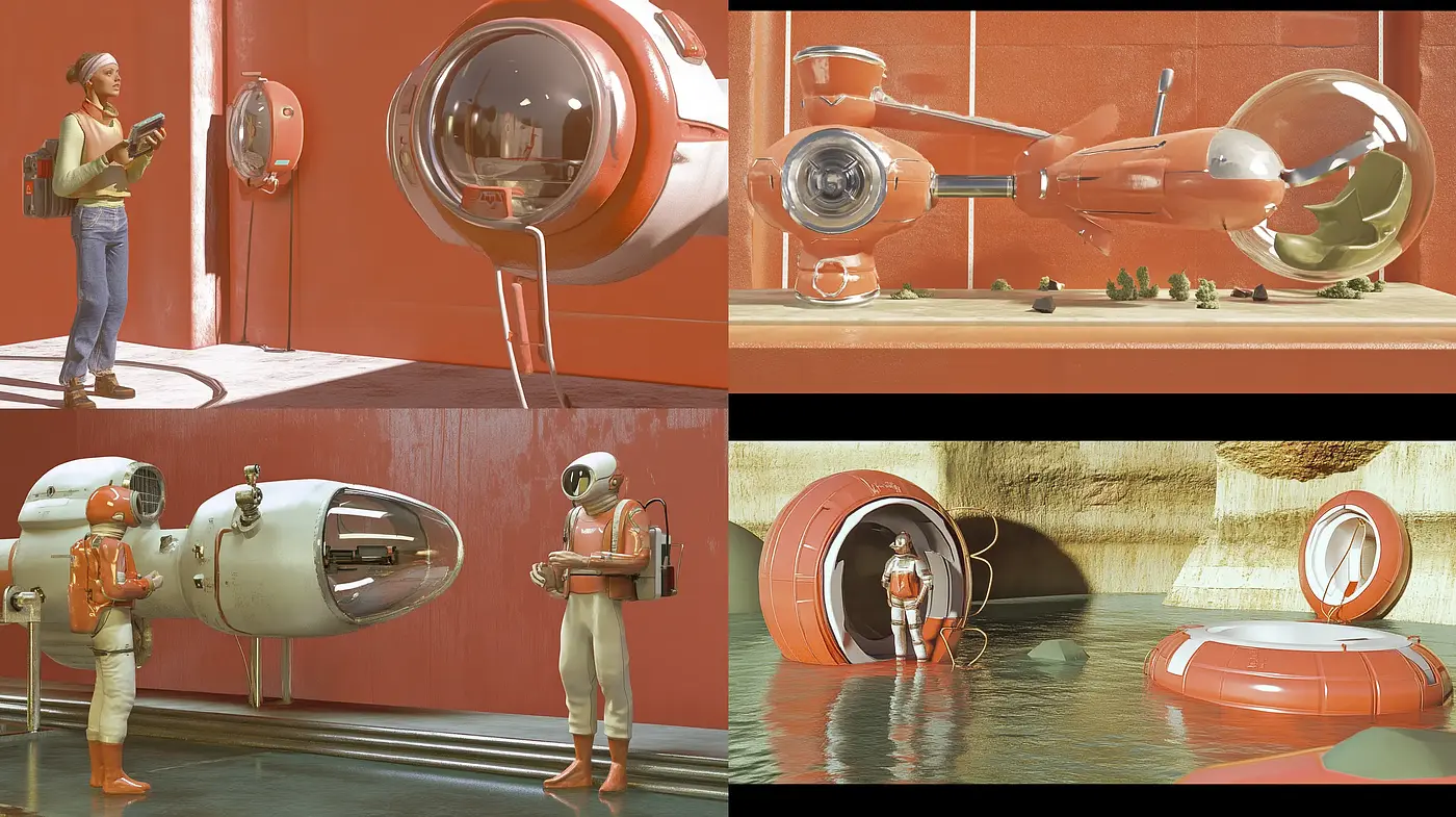 Retrofuturistic Reverie with Warm Chromatic Harmony - Midjourney sref style