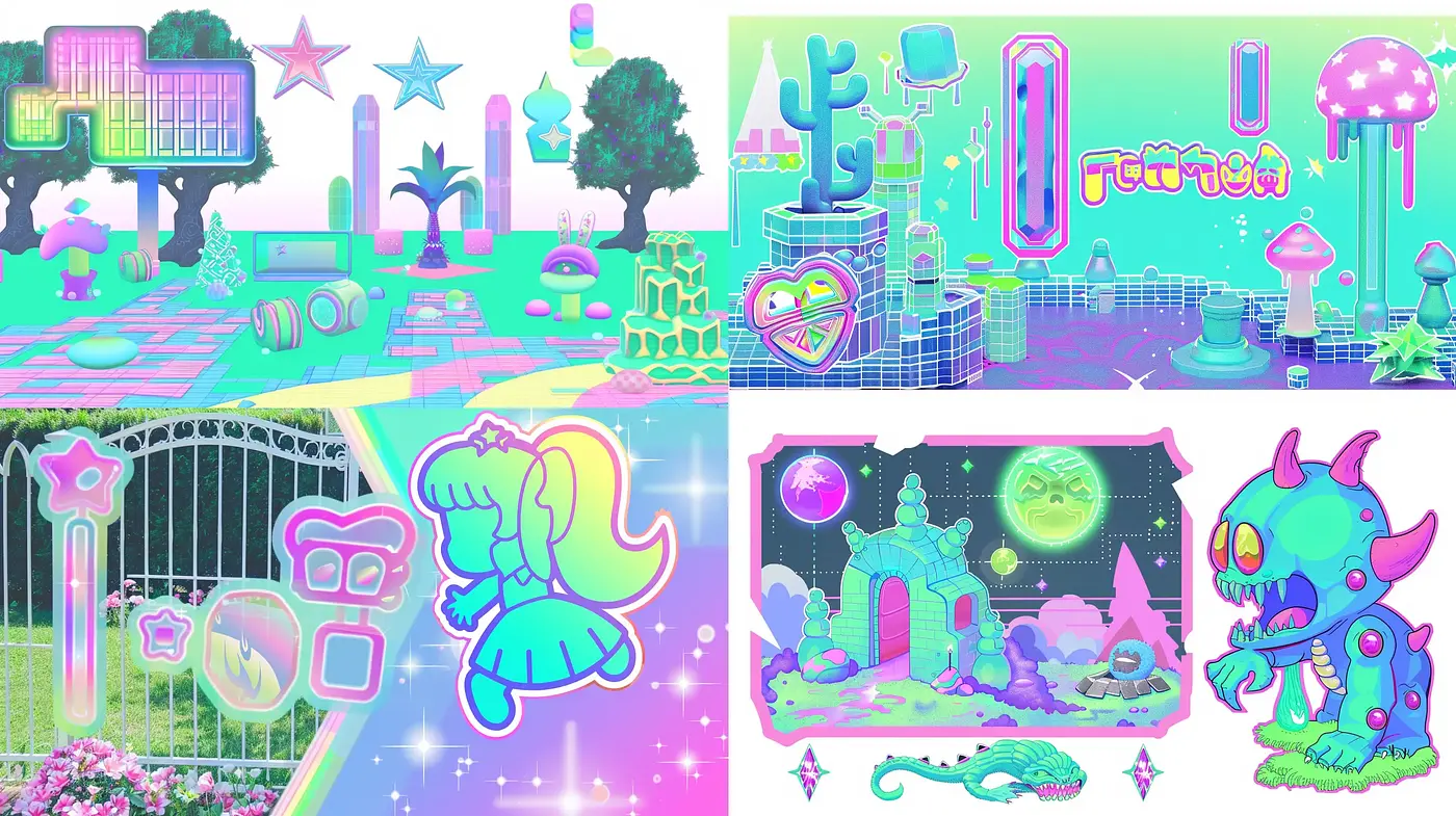 Neon Dreamscape Synthwave Fusion - Midjourney sref style