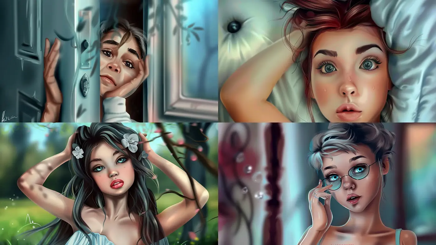 Surreal Emotional Portraiture with a Luminous Palette - Midjourney sref style