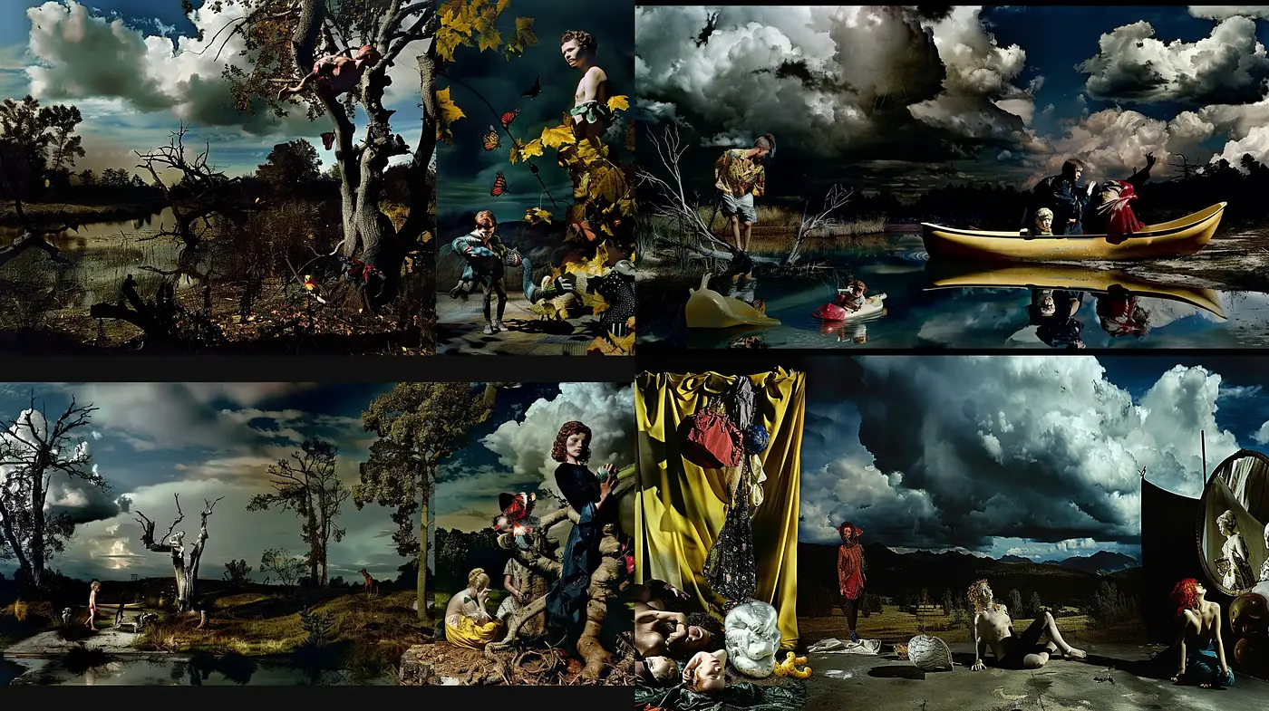 Baroque Revival in Surrealist Landscapes - Midjourney sref style