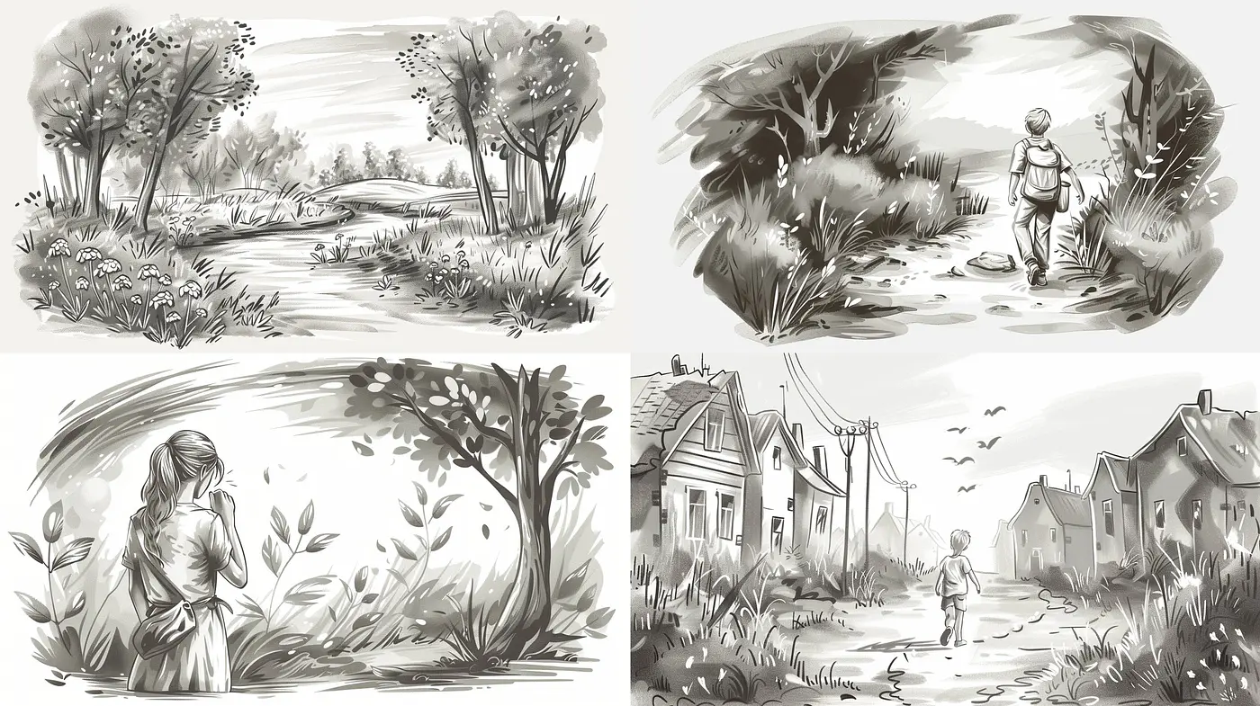 Monochromatic Whispers of Nature and Serenity - Midjourney sref style