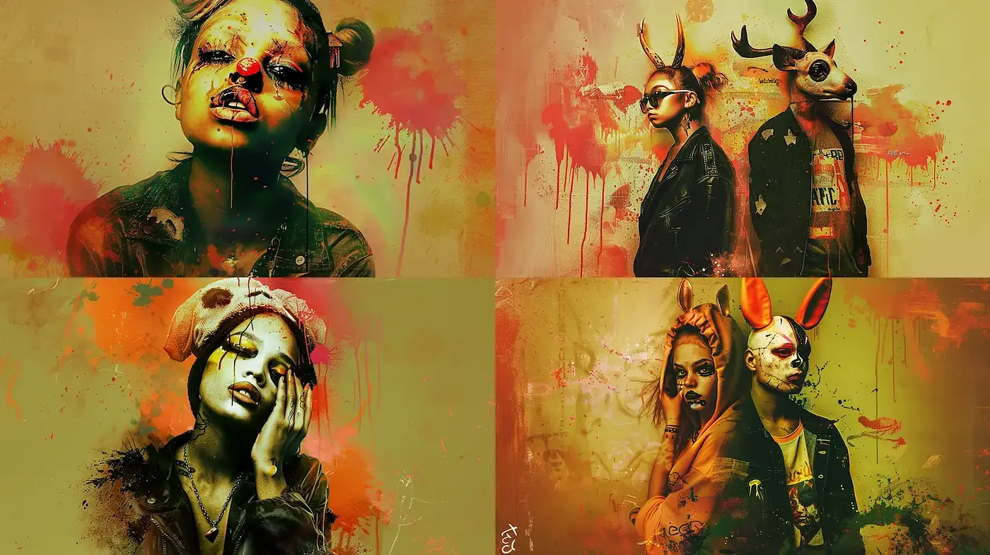 Eclectic and Artistic Portraits with A Vibrant Twist - Midjourney sref style