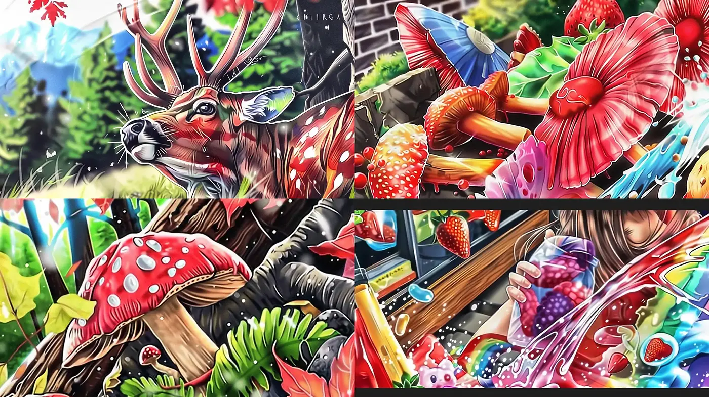 Enchanted Hyper-Realistic Nature with Vibrant Overtones - Midjourney sref style