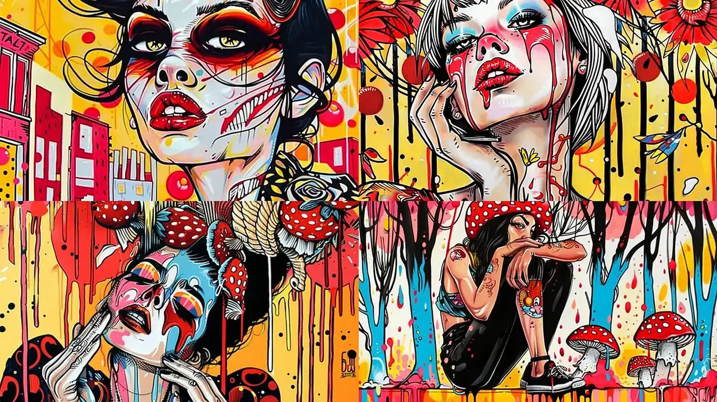 Vibrant and Bold Visuals with a Touch of Surrealism - Midjourney sref style