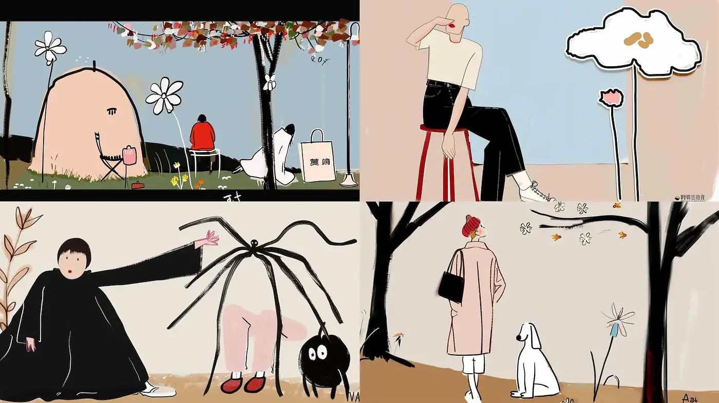 Playful and Whimsical Illustrations with a Retro Charm - Midjourney sref style