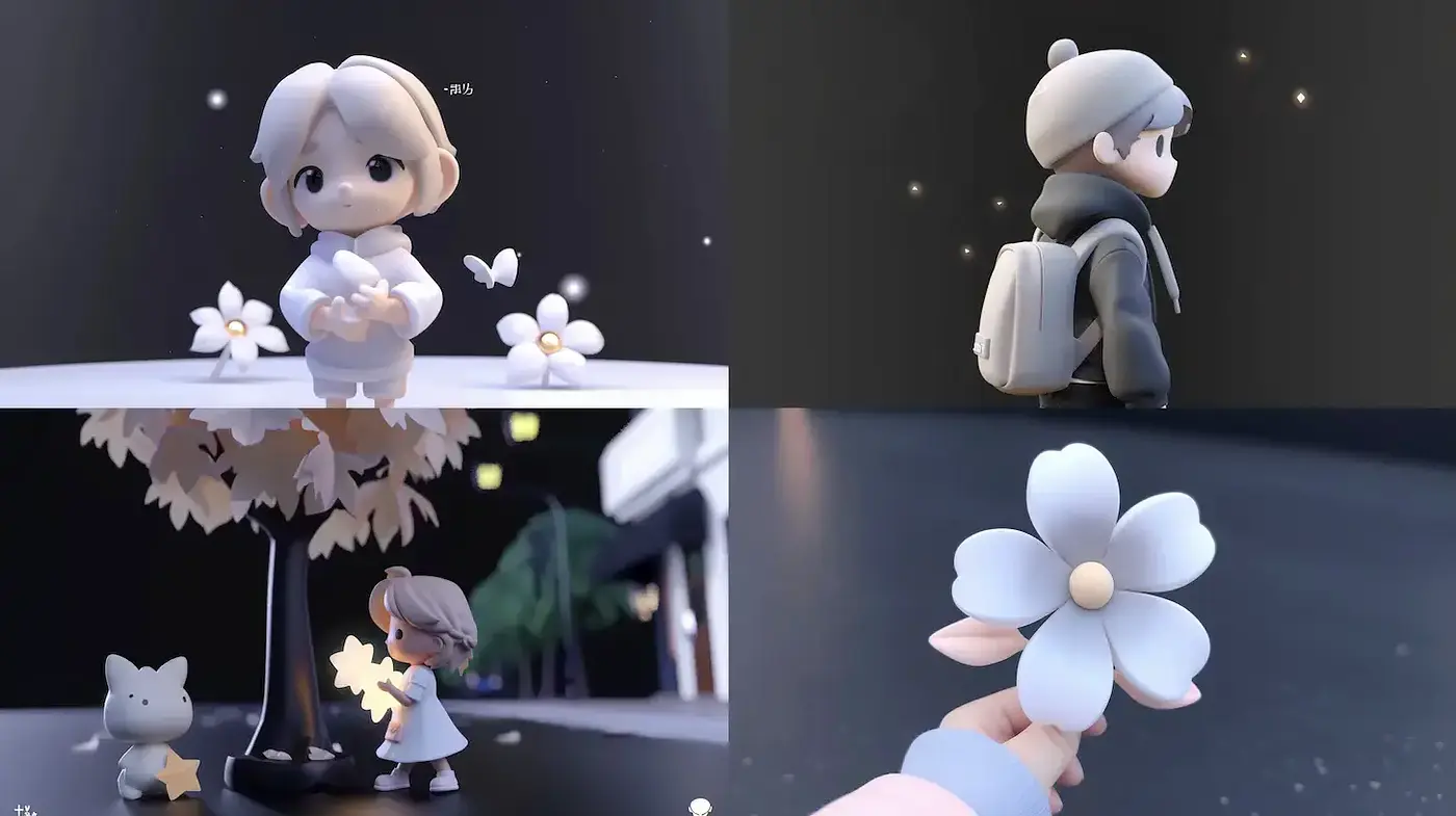 Serene Whimsy in Monochromatic Dreamscape - Midjourney sref style