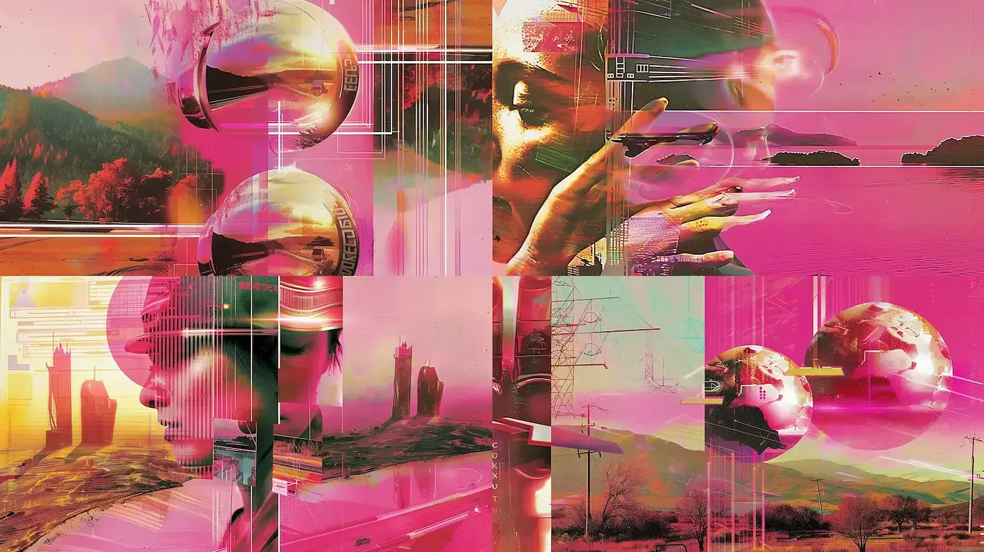 Futuristic Collage with Abstract and Technological Elements - Midjourney sref style