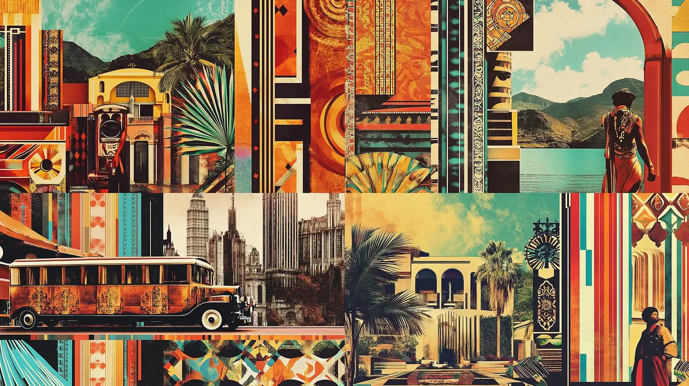 Retro Geometric Fusion Inspired by Art Deco - Midjourney sref style
