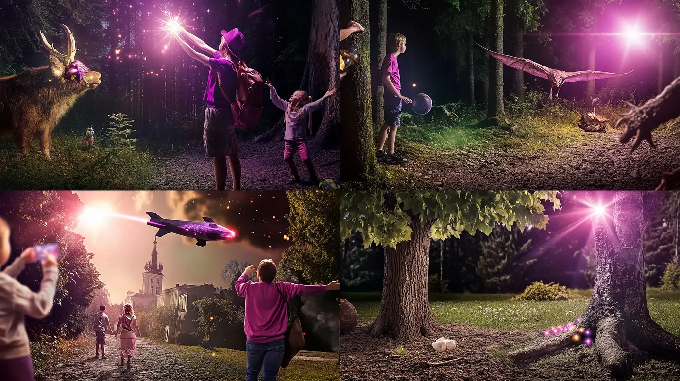 Enchanted Twilight Encounters with Surreal Flair - Midjourney sref style