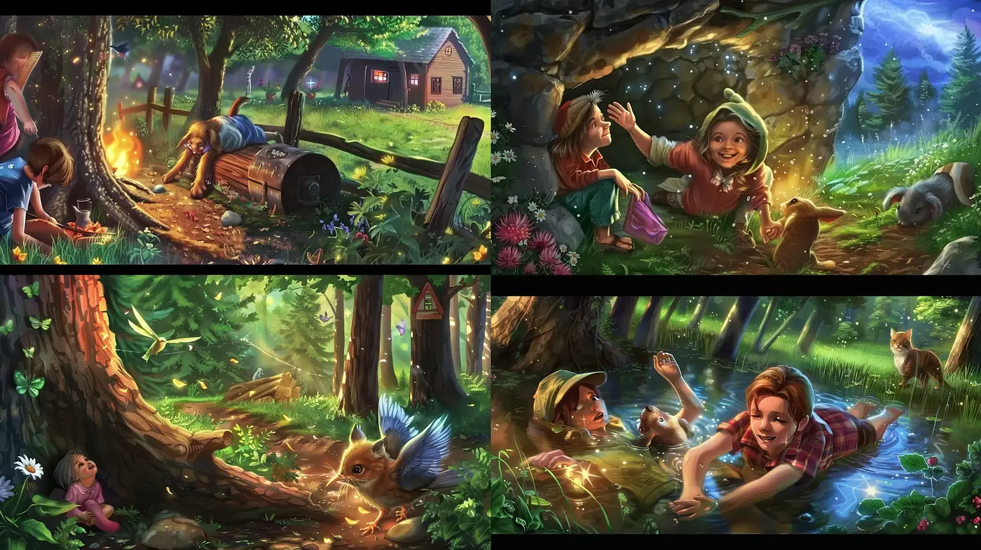 Enchanted Forest Reverie: A Whimsical Storybook Illustration Style - Midjourney sref style