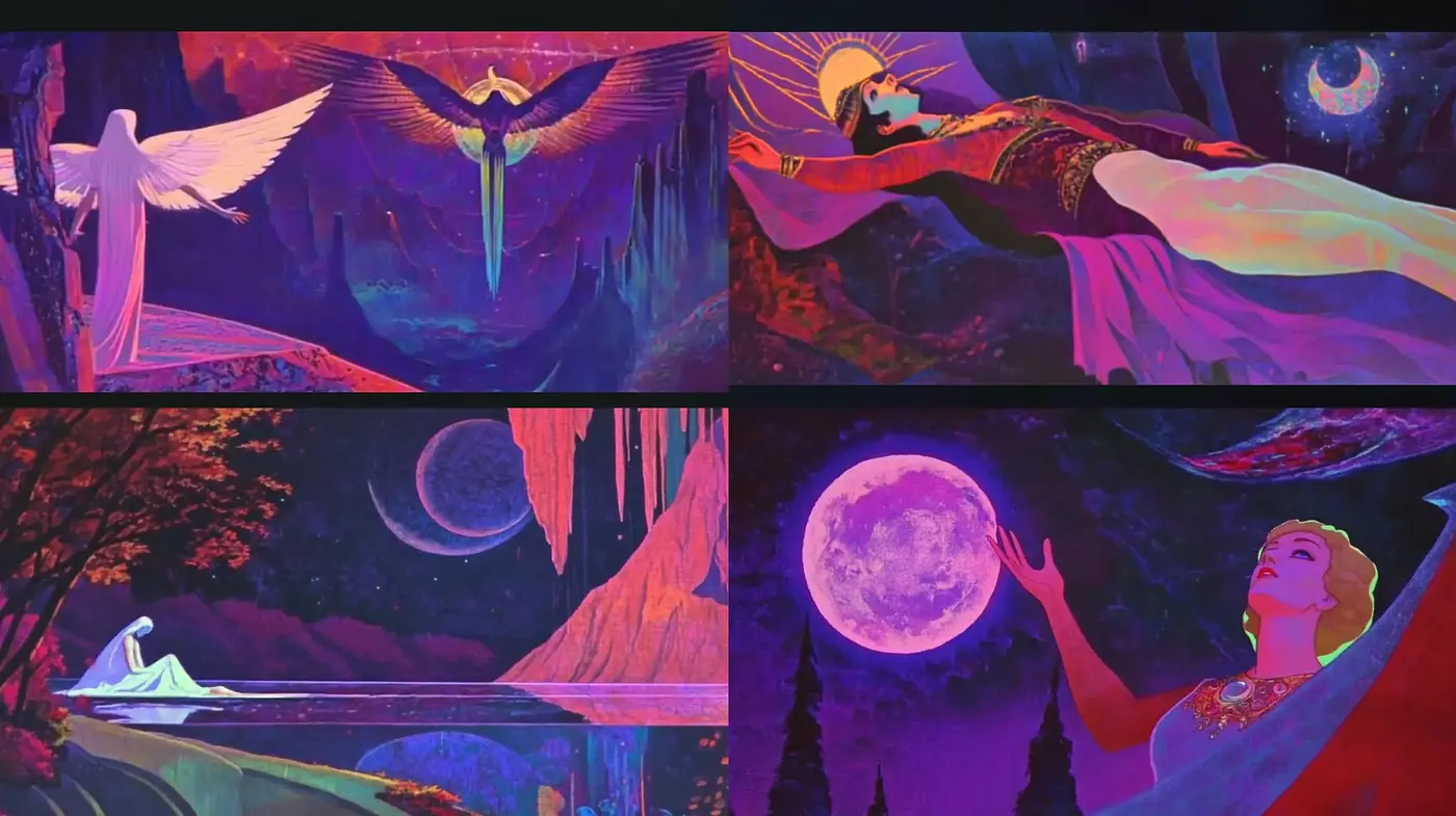 Ethereal Dreamscapes with Surreal Cosmic Harmony - Midjourney sref style