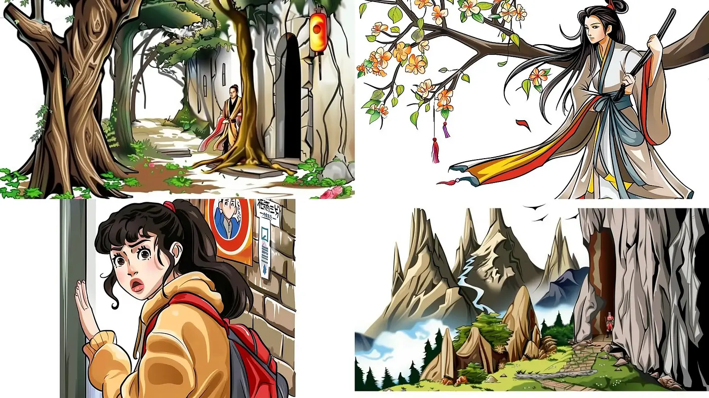Enchanting Fusion of Traditional Manga and Vibrant Nature Portraiture - Midjourney sref style