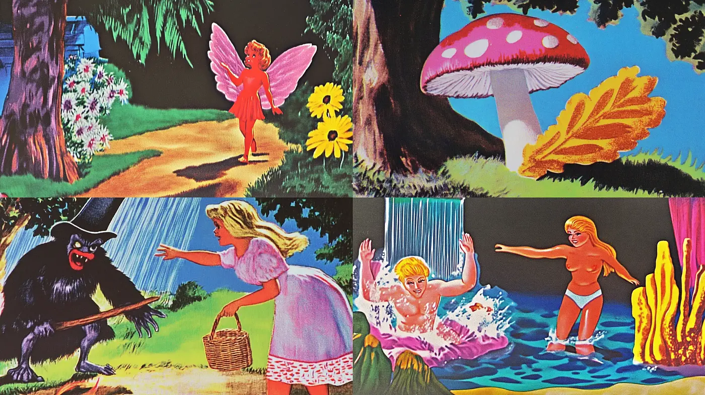 Fantastical Mid-Century Illustrative Fusion - Midjourney sref style