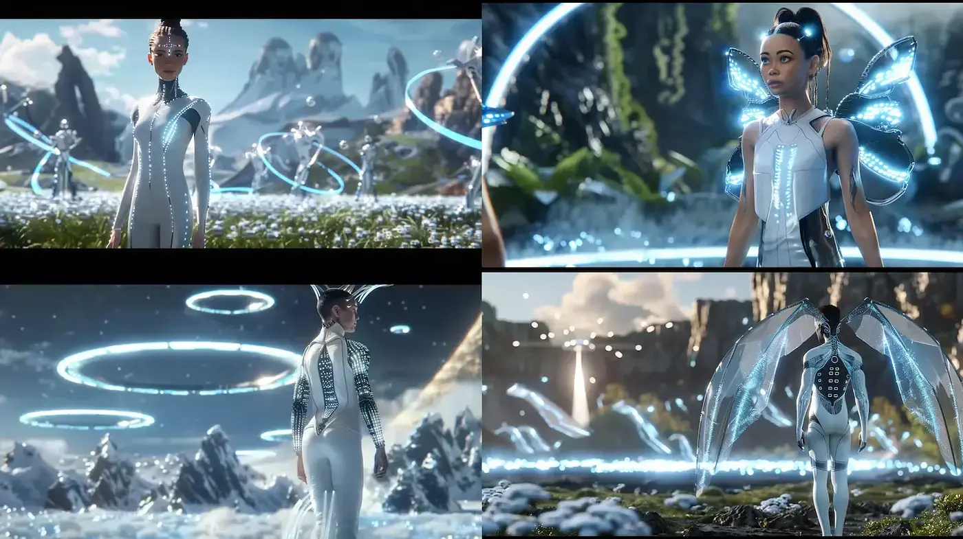 Futuristic and ethereal digital art with sci-fi elements - Midjourney sref style