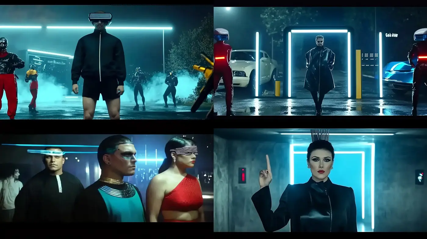 Futuristic Noir Elegance with a Neon Glow - Midjourney sref style