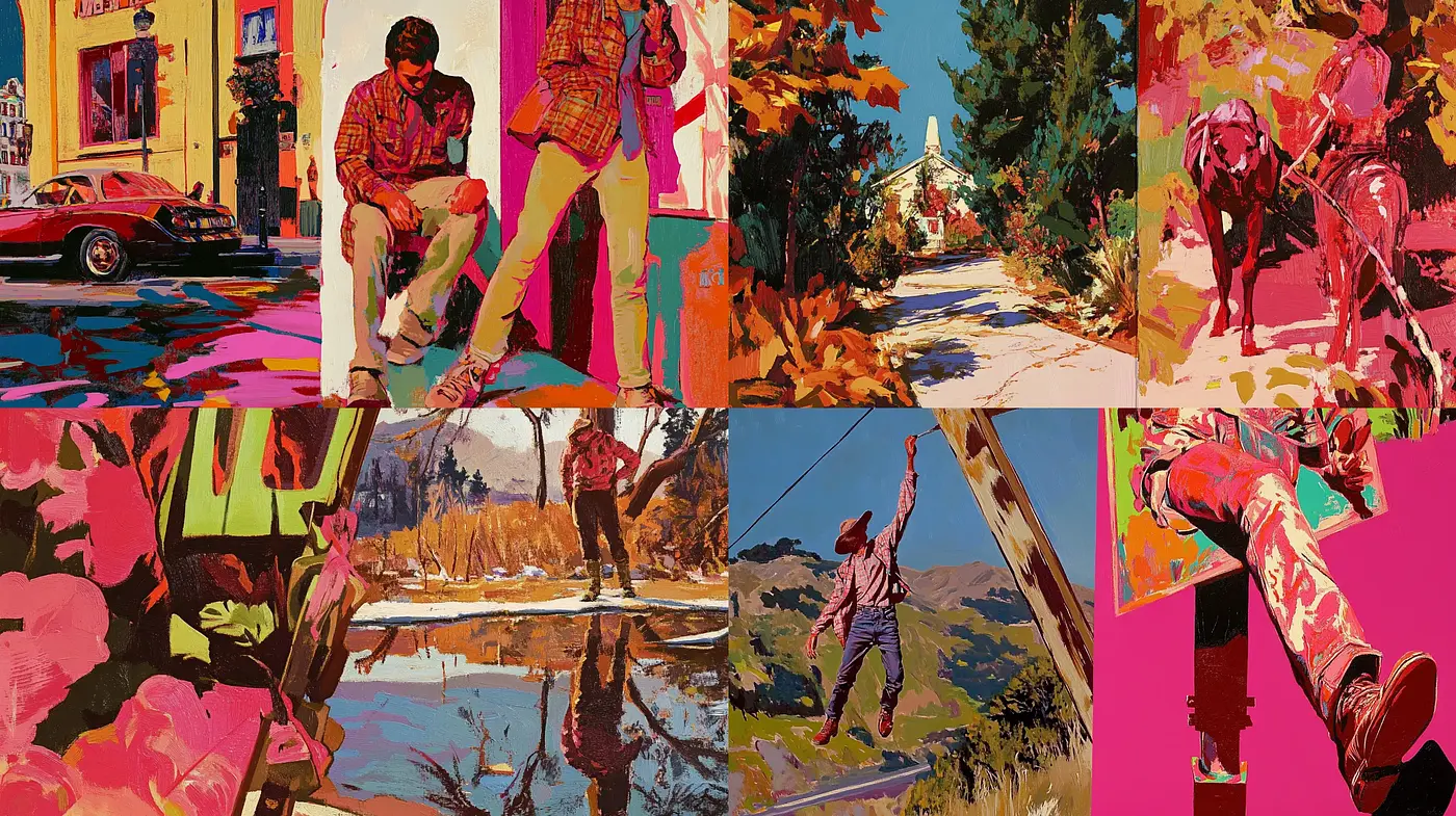 Vibrant Brushstroke Harmony in Dynamic Compositions - Midjourney sref style