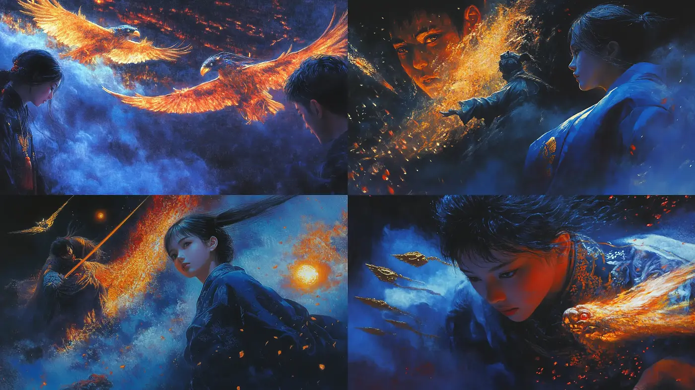 Ethereal Nocturnal Dreamscape with Luminous Accents - Midjourney sref style