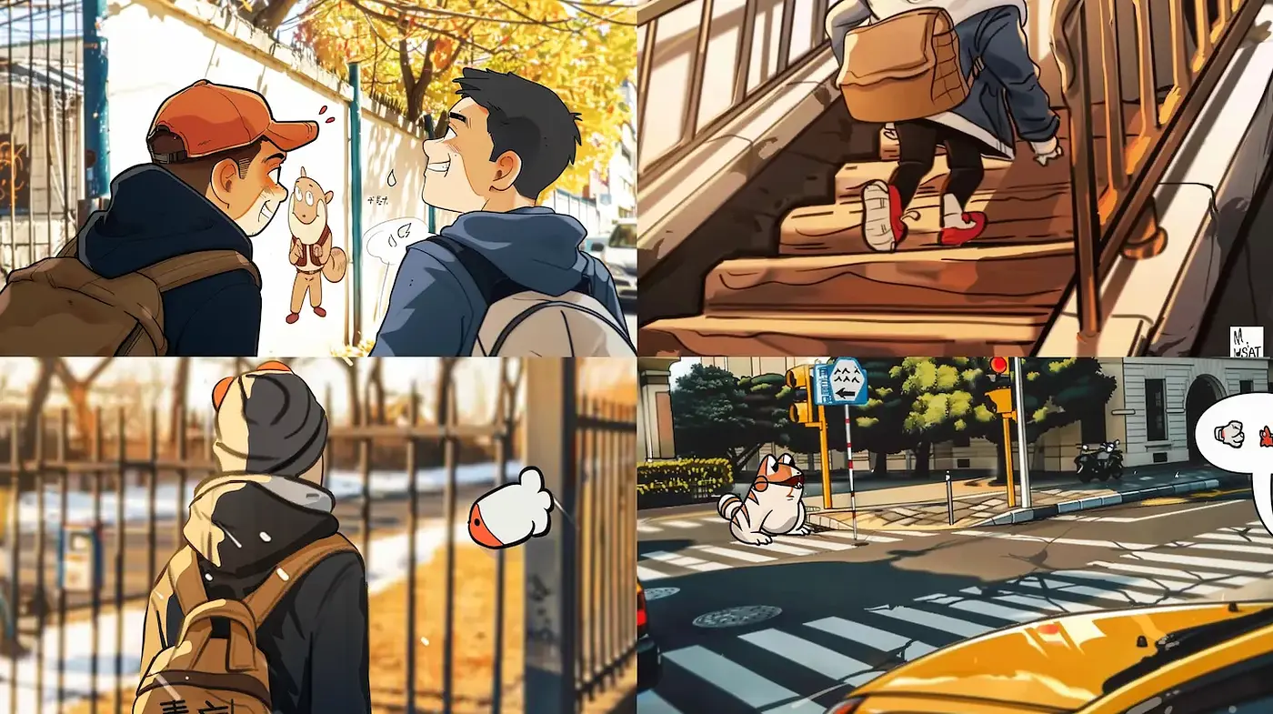 Vibrant Urban Narrative with Cartoonish Charm - Midjourney sref style