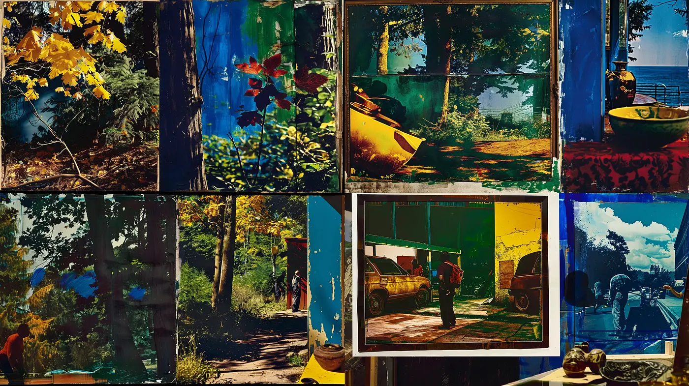 Vibrant Brushstroke Vistas: A Tapestry of Vivid Nature and Urban Tableaux - Midjourney sref style