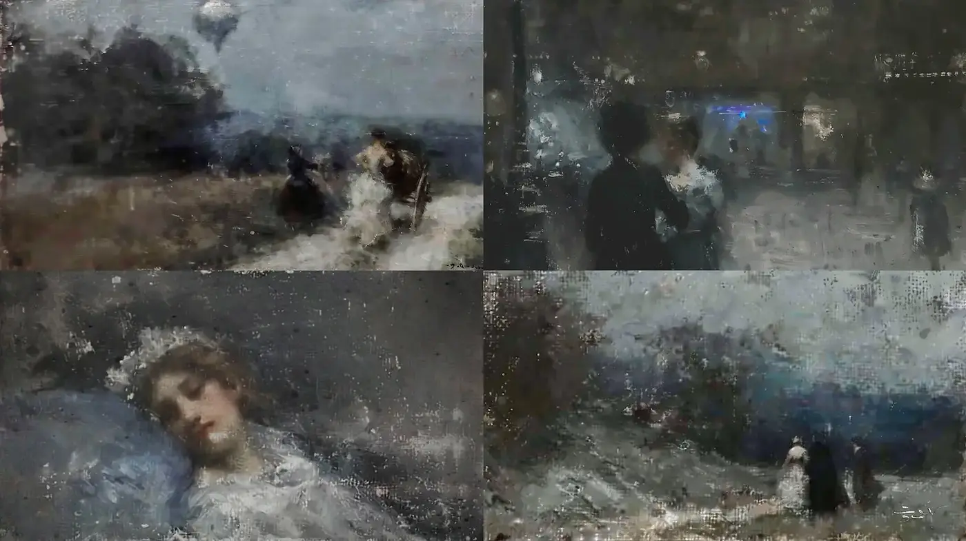 Ethereal Dreamlike Paintings with Impressionistic Textures - Midjourney sref style