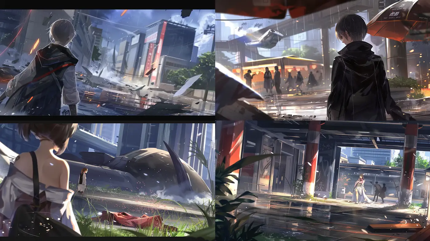 Futuristic Cityscape Visions with a Melancholic Undertone - Midjourney sref style