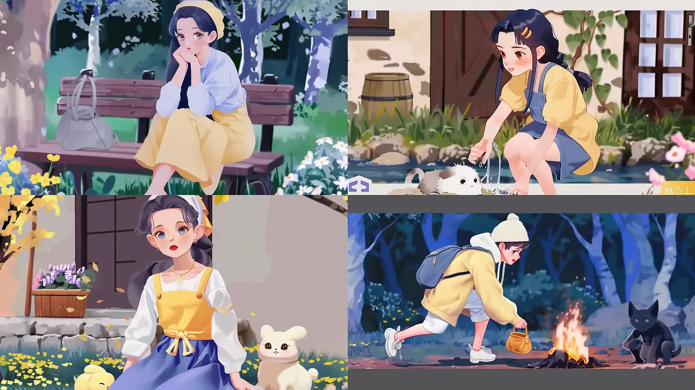 Consistent Pastoral Serenity in Anime-Inspired Illustrations - Midjourney sref style