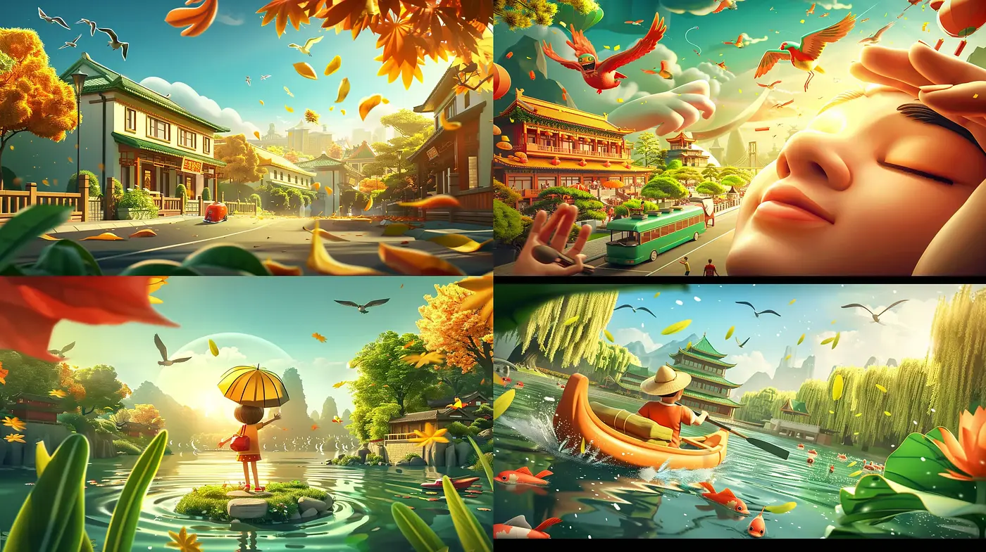 Luminous Whimsy: A Fusion of Nature and Serenity in Surreal Vistas - Midjourney sref style