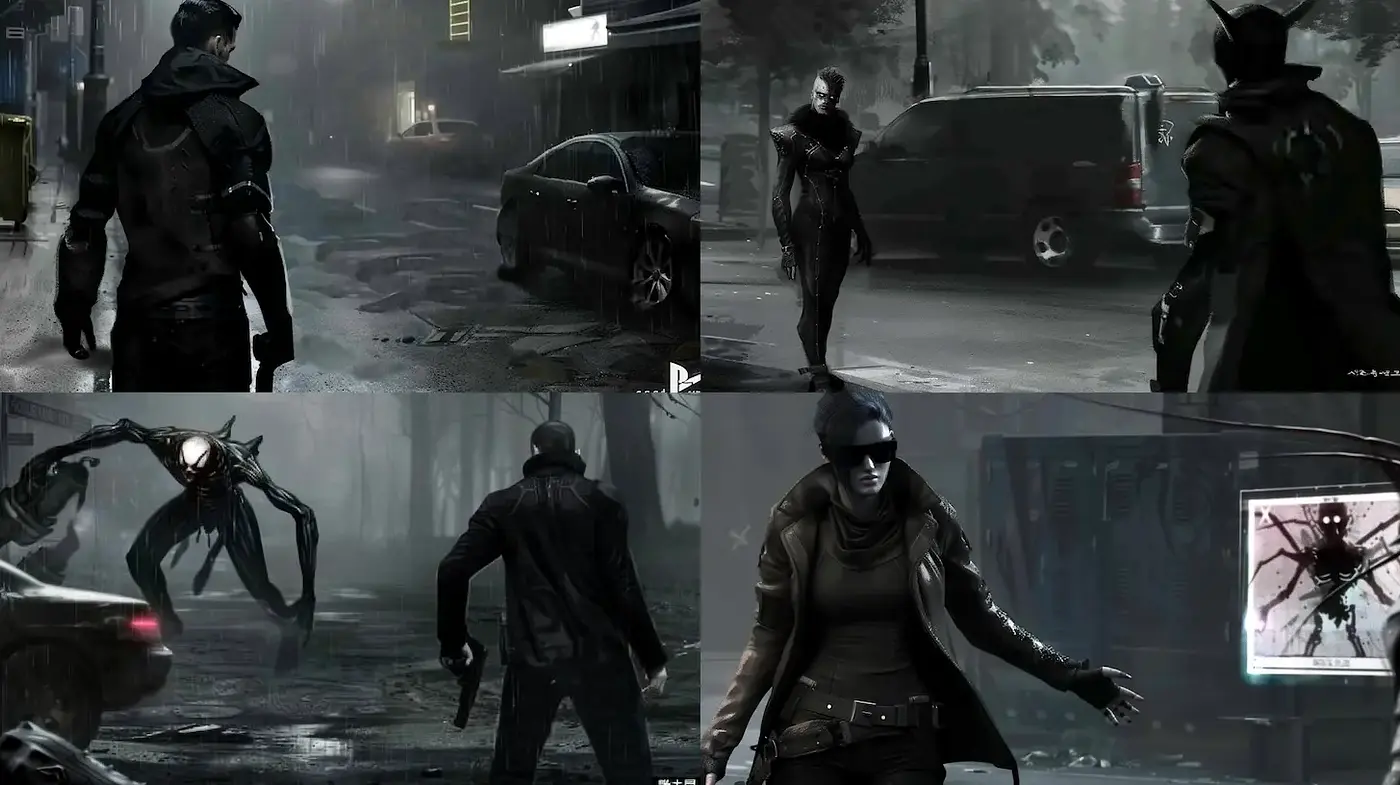 Dark and Atmospheric Cyberpunk Aesthetics with a Hint of Urban Gothic - Midjourney sref style